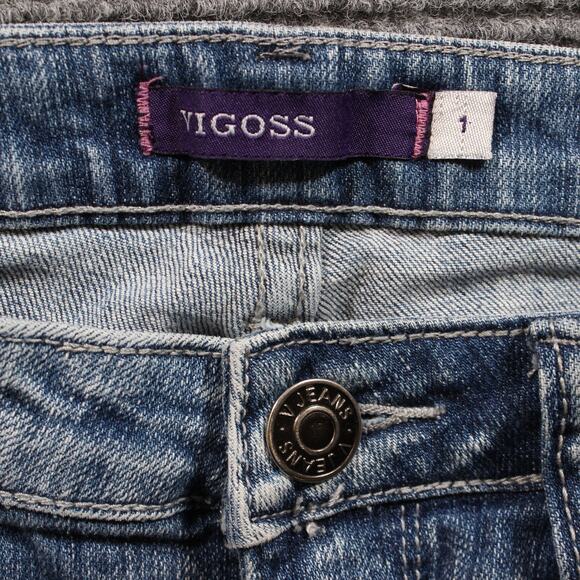 VIGOSS Jeans Women's 1 Blue Slim Straight Stretch - Picture 3 of 8